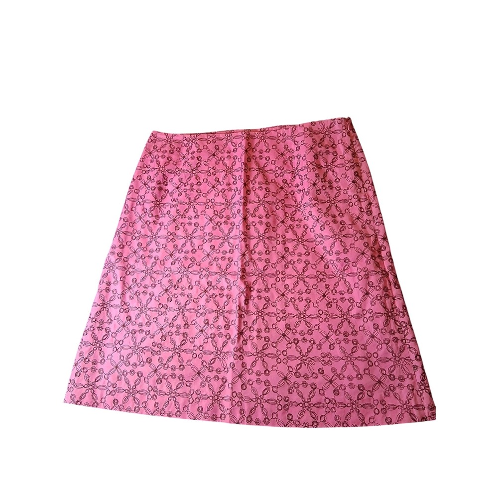 LILLY PULITZER | Silk Cotton‎ Blend Pink Black Party Skirt | Size 10